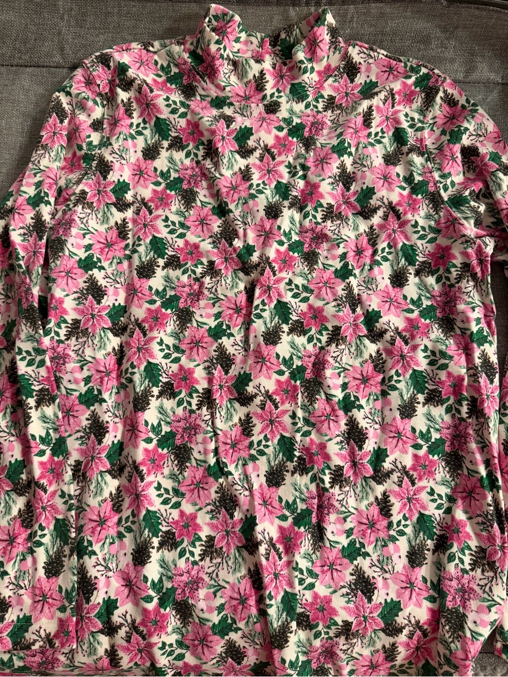Blair Pink and Green Floral Turtleneck